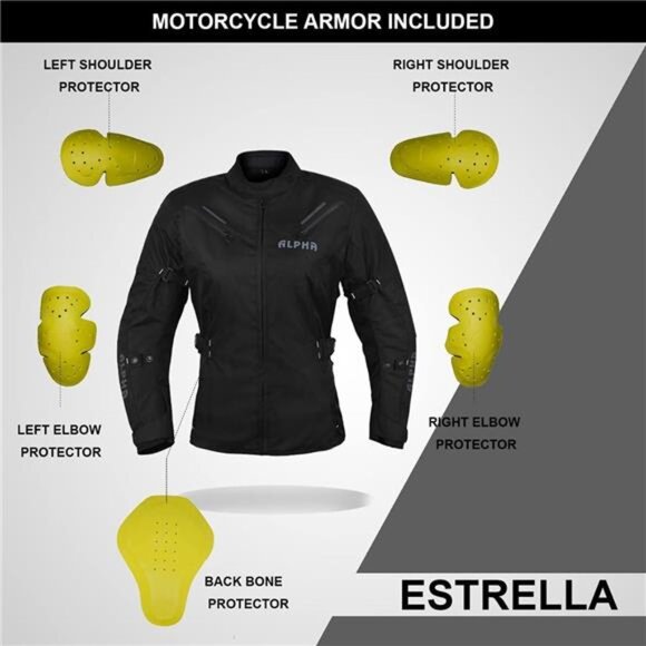 CYCLE GEAR MOTORCYCLE JACKET WATERPROOF RIDING WITH CE ARMOUR (BLACK, MEDIUM) - Picture 6 of 7